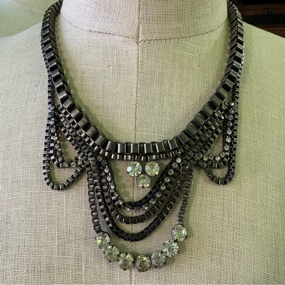 Bike Chain Rhinestone Necklace - Picture 1 of 5